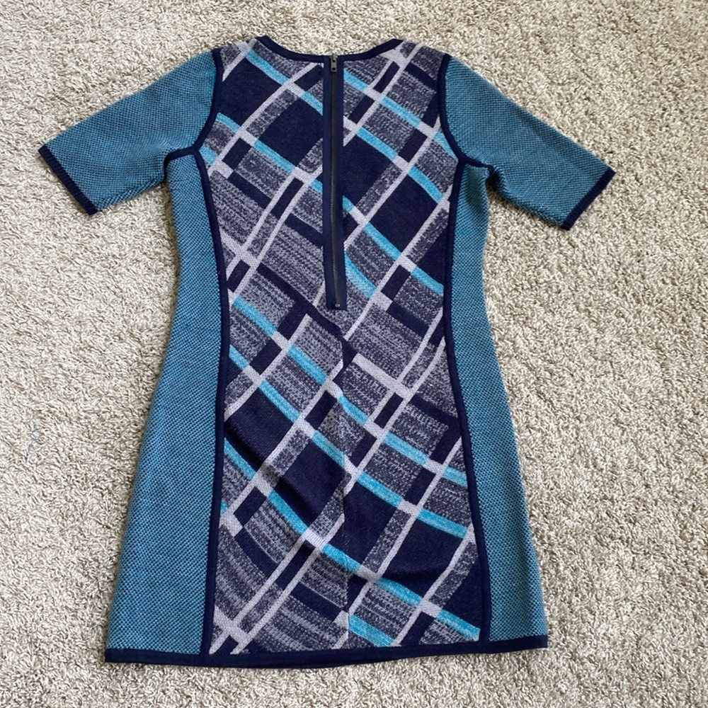 Blue and Gray Lightweight Sweater Dress - Picture 4 of 4